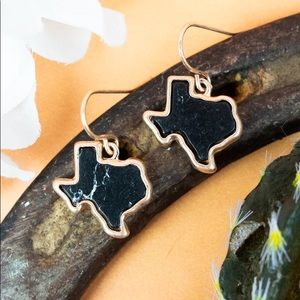 Black marbled Texas earrings